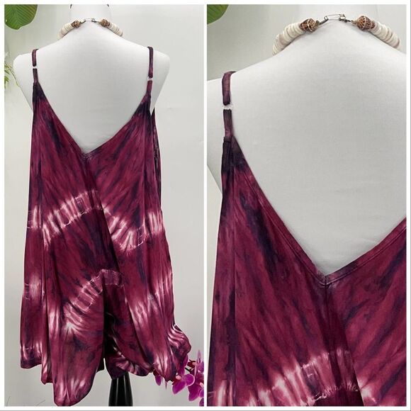 Beach Boho Romper Gypsy Overall Wide Leg The Kau wela Mini Romper Black & White - Picture 3 of 12